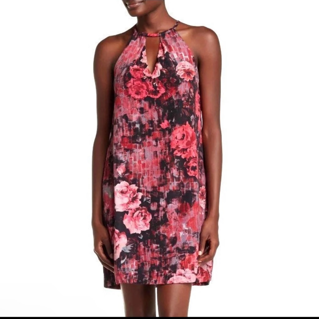 Eci New York Halter Floral Mini Dress Nwt Xl